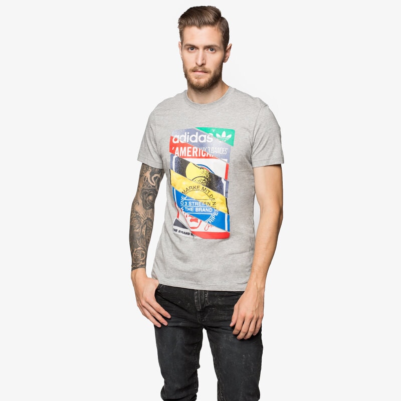 Herren T-Shirt ADIDAS T-SHIRT LABEL AB7685 Grau