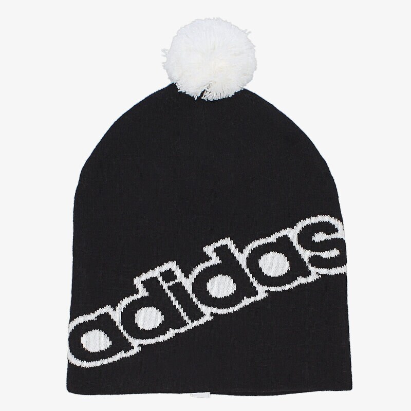 Kinder Mütze ADIDAS MÜTZE PERFORMANCE LINEAR POMPOM BEANIE AB0329 Schwarz