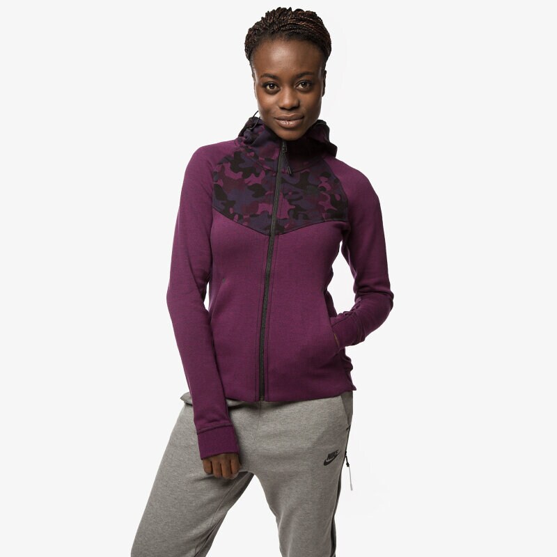 Damen NIKE SWEATSHIRT TECH FLEECE FZ HOODIE AOP 685491563 Violet