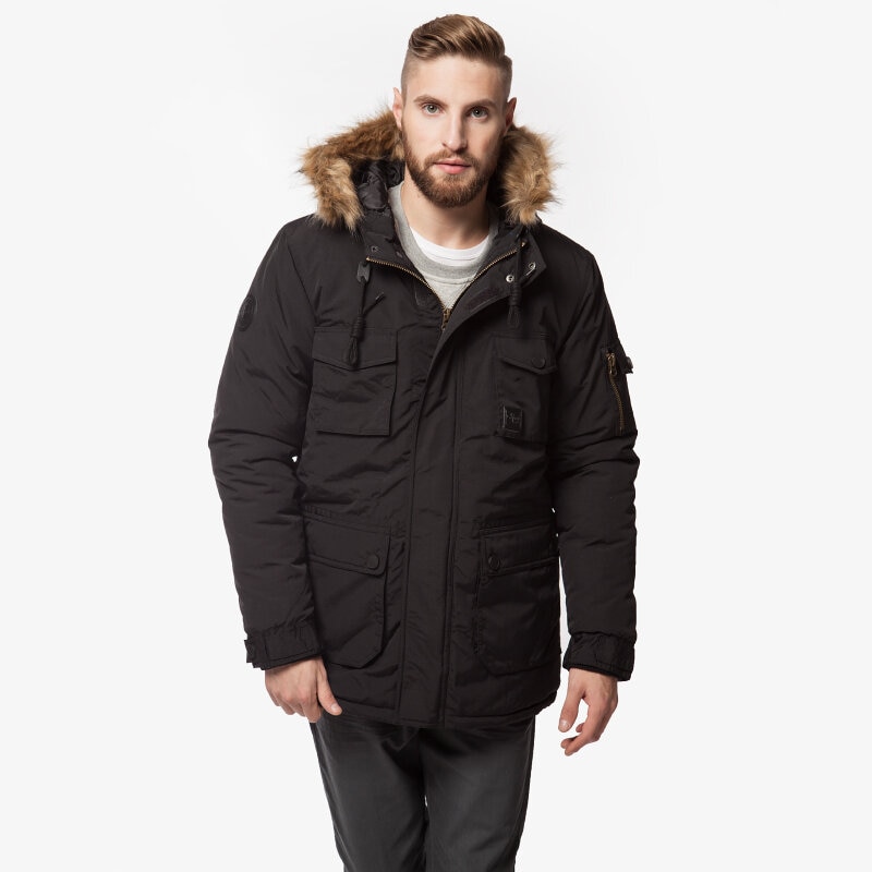 Herren Winterjacke CONFRONT JACKE PARKOO CF35KUM16001 Schwarz