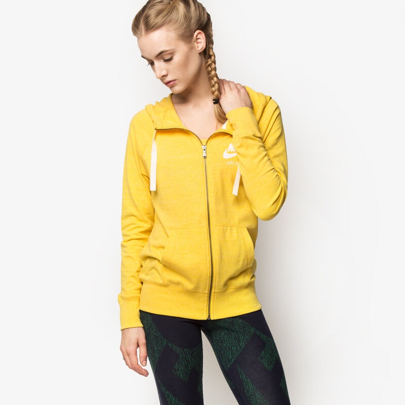 Damen NIKE SWEATSHIRT GYM VINTAGE FZ HOODIE 726057703 Gelb