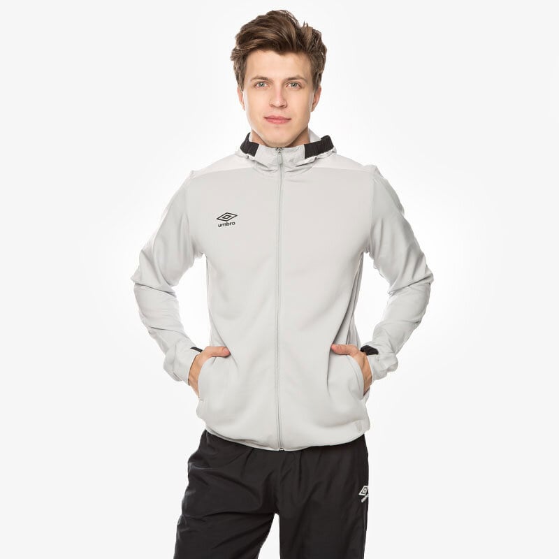 Herren Übergangsjacke UMBRO JACKE PRO TRAINING HOODED FZ 64075UDSK Grau