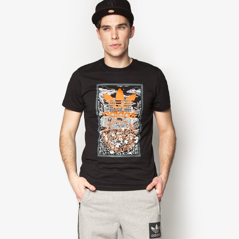 Herren T-Shirt ADIDAS T-SHIRT HANDDRAWN BB T AJ7140 Schwarz