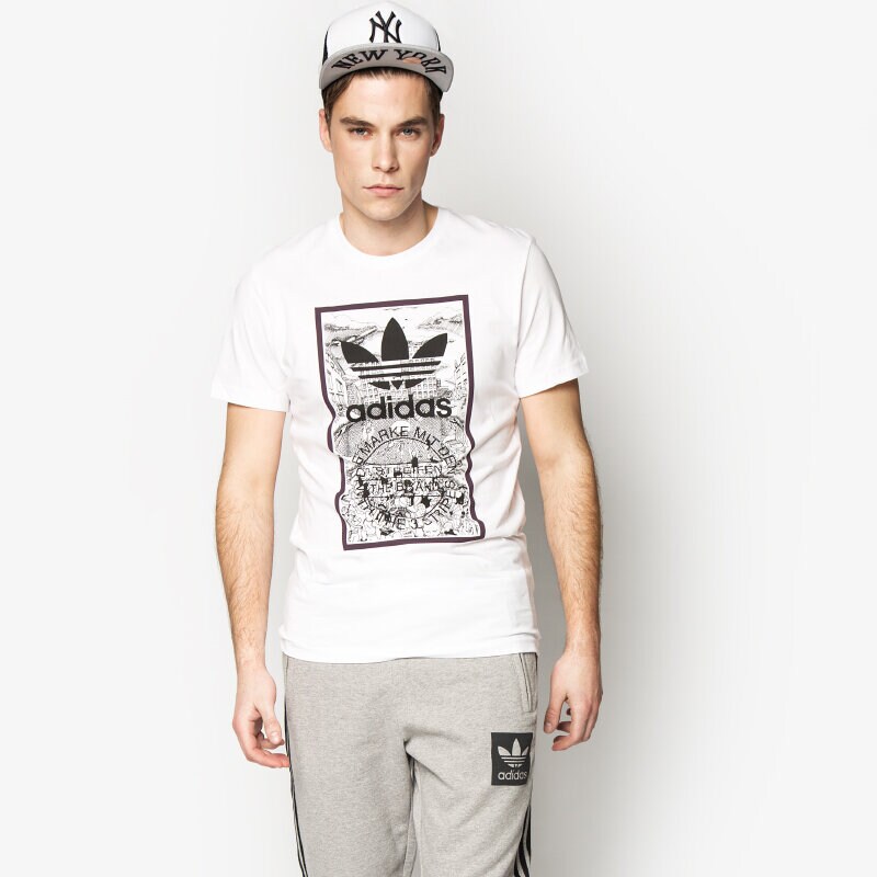 Herren T-Shirt ADIDAS T-SHIRT HANDDRAWN BB T AJ7141 Weiß