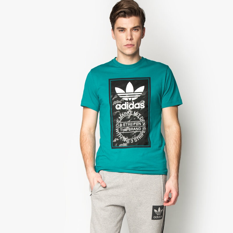 Herren T-Shirt ADIDAS T-SHIRT CAMO TONGUE T AJ7148 Grün