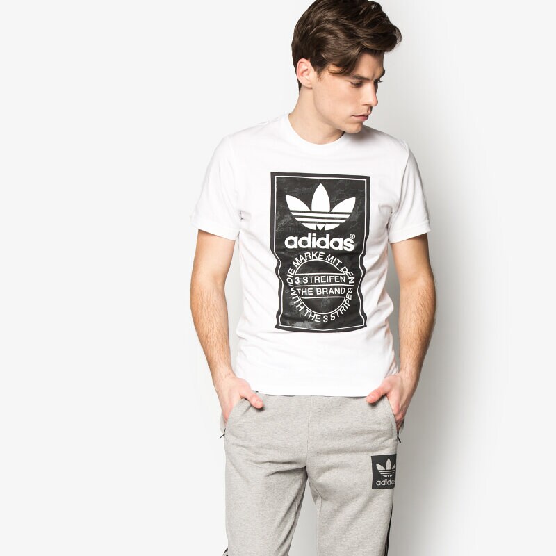 Herren T-Shirt ADIDAS T-SHIRT CAMO TONGUE T AJ7149 Weiß