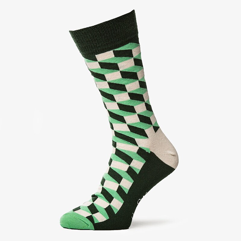 Damen Socken HAPPY SOCKS SOCKEN FILLED OPTIC FIO017000 Grün