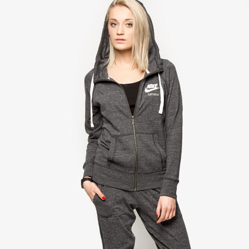 Damen NIKE SWEATSHIRT GYM VINTAGE FZ HOODIE 726057060 Grau