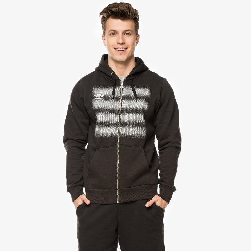 Herren UMBRO SWEATSHIRT FOUR STRIPE MINI DIAMONDS ZIP THRU 64106U060 Schwarz