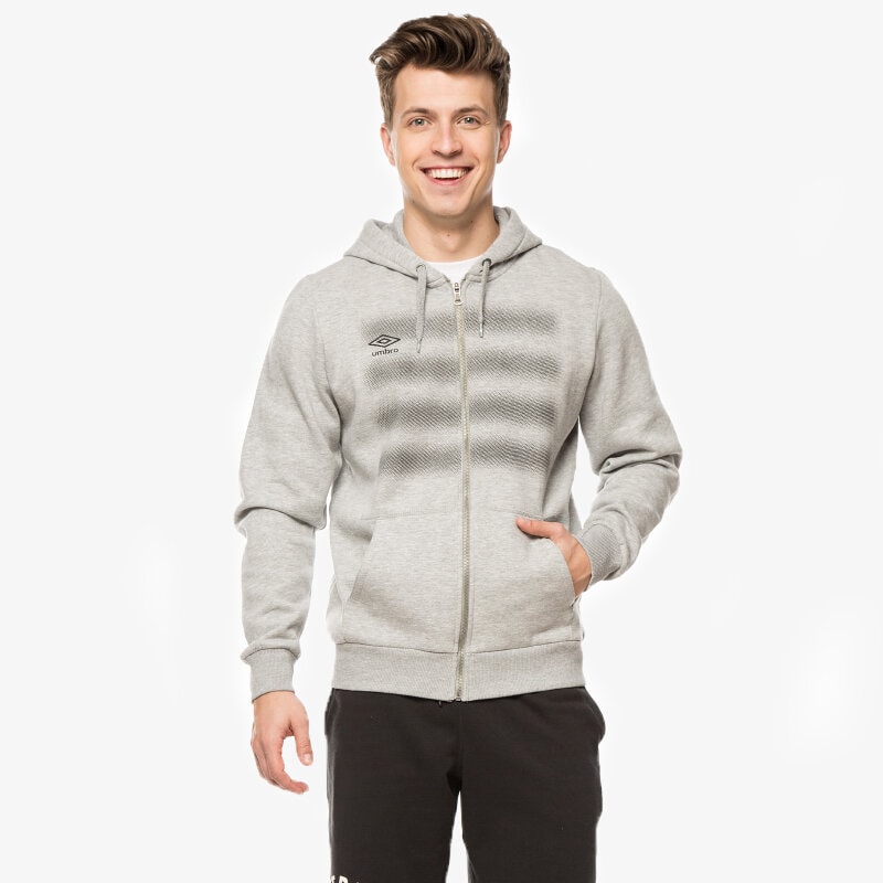 Herren UMBRO SWEATSHIRT FOUR STRIPE MINI DIAMONDS ZIP THRU 64106U263 Grau