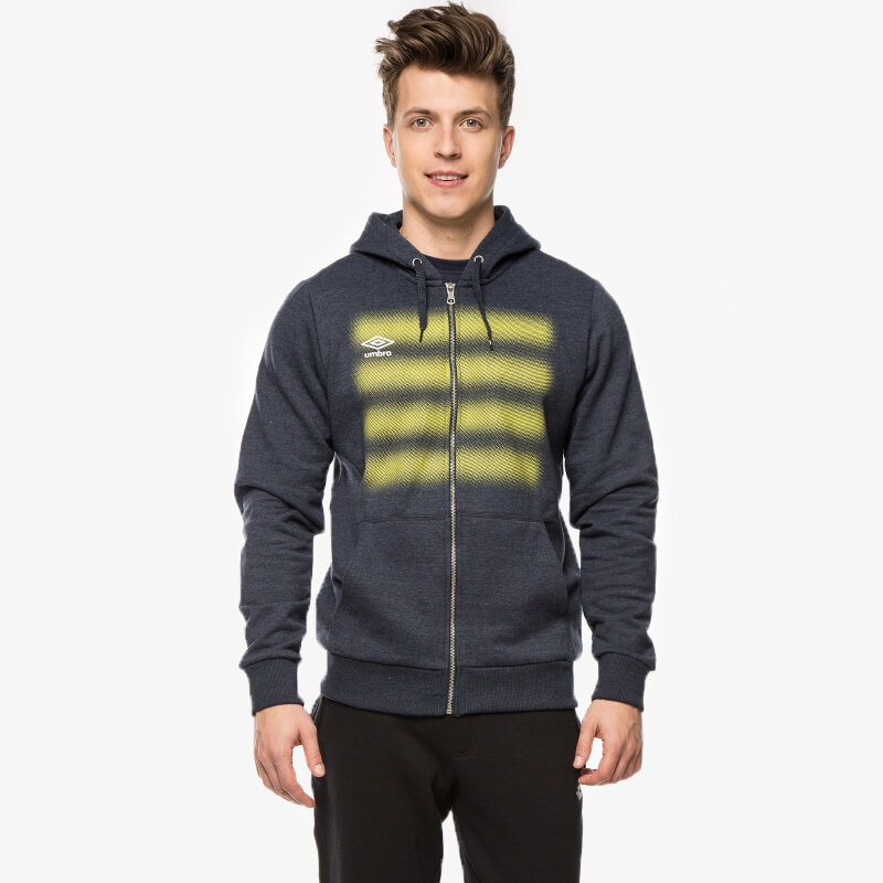 Herren UMBRO SWEATSHIRT FOUR STRIPE MINI DIAMONDS ZIP THRU 64106U6U8 Dunkelblau