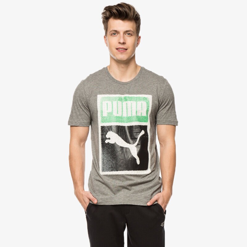 Herren T-Shirt PUMA T-SHIRT BRAND TEE MEDIUM 57040503 Grau