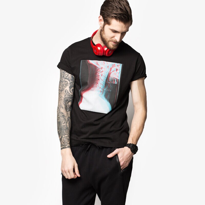 Herren T-Shirt CONFRONT T-SHIRT GAMBA CF16TSMPR008 Schwarz