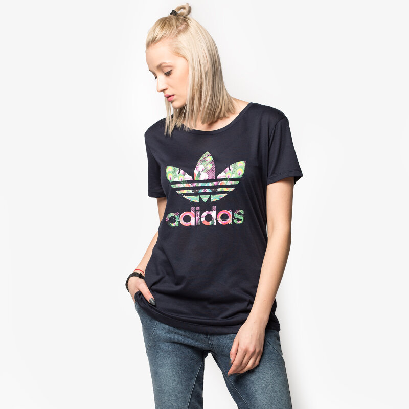 Damen T-Shirt ADIDAS T-SHIRT BIRD LOGO AJ8963 Dunkelblau