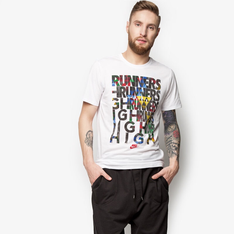 Herren T-Shirt NIKE T-SHIRT TEE-RU RUNNERS HIGH 739505100 Weiß