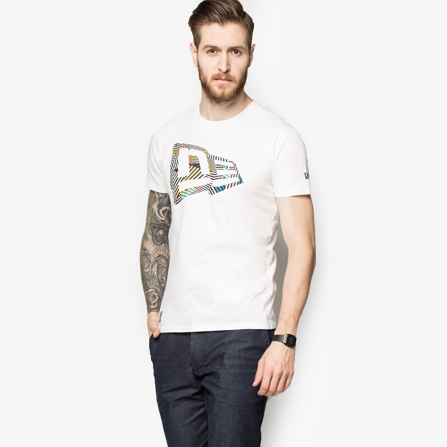 Herren T-Shirt NEW ERA WALALA FLAG TEE 11208466 Weiß