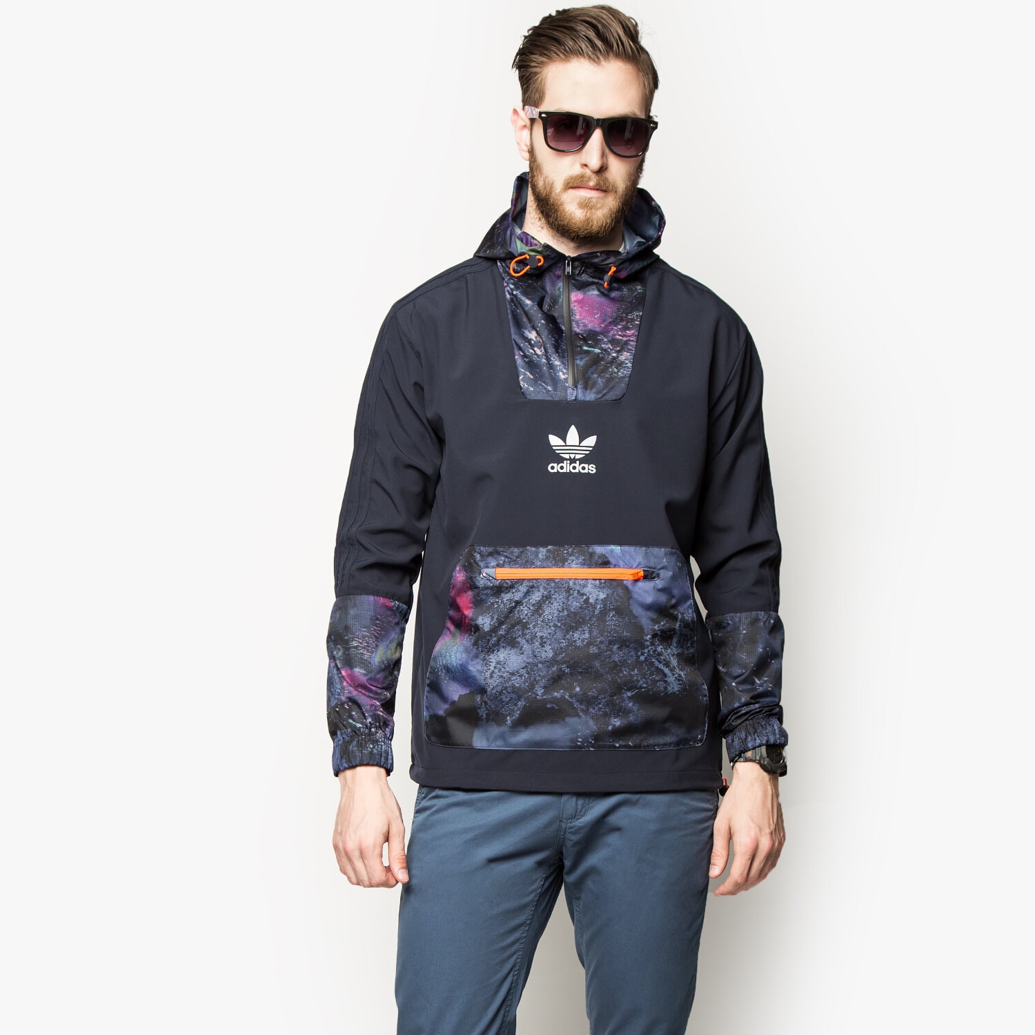 Herren Übergangsjacke ADIDAS JACKE HOODIE RUNNING AJ7859 Dunkelblau