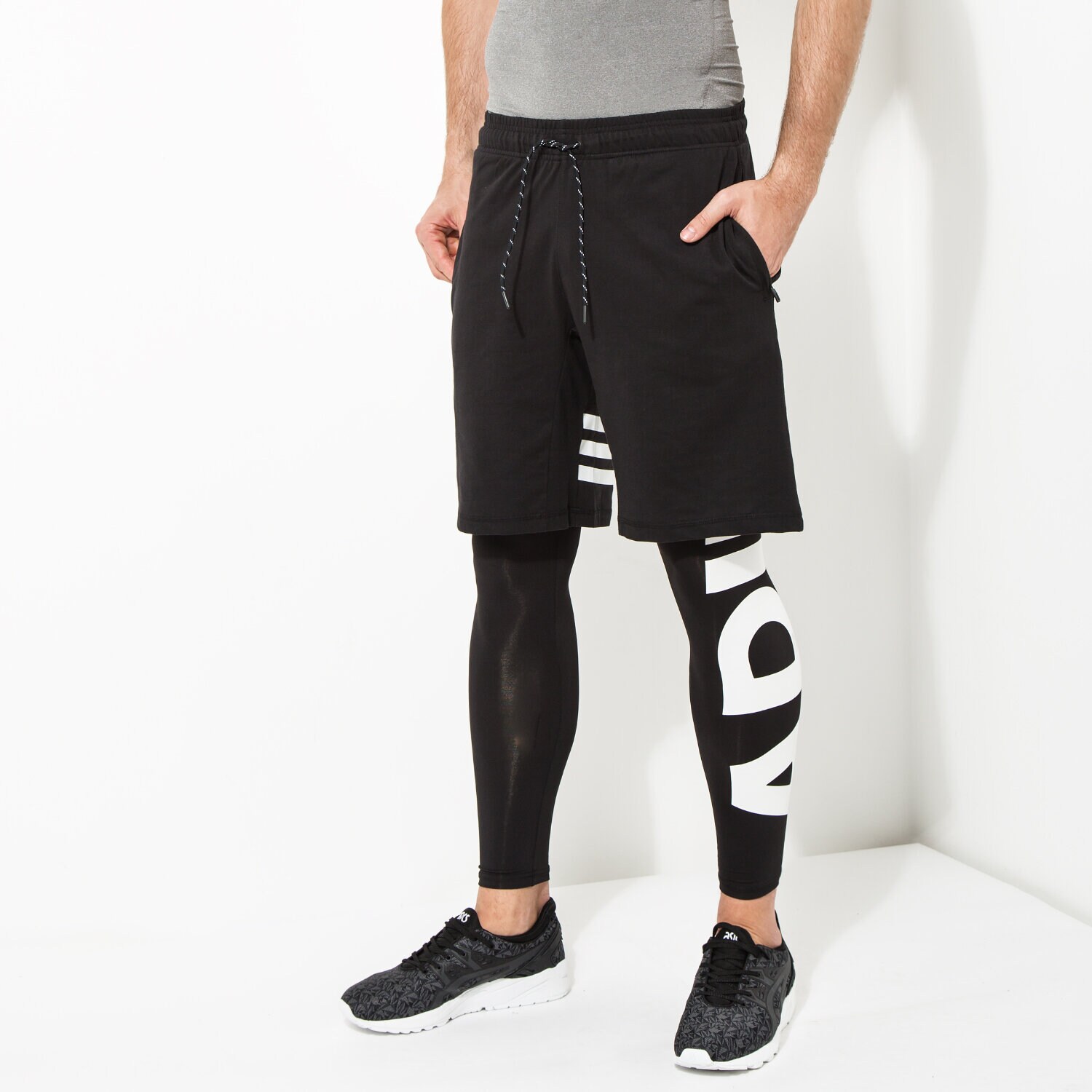 Herren Hosen ADIDAS HOSE LIN 3S 2IN1 AK1601 Schwarz