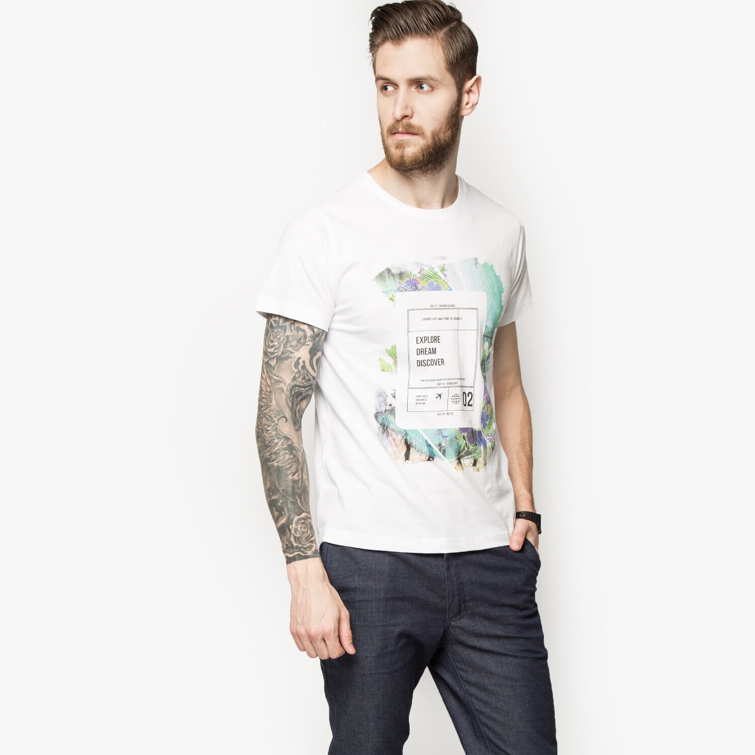 Herren T-Shirt CONFRONT T-SHIRT BILLETE CF16TSMPR016 Weiß