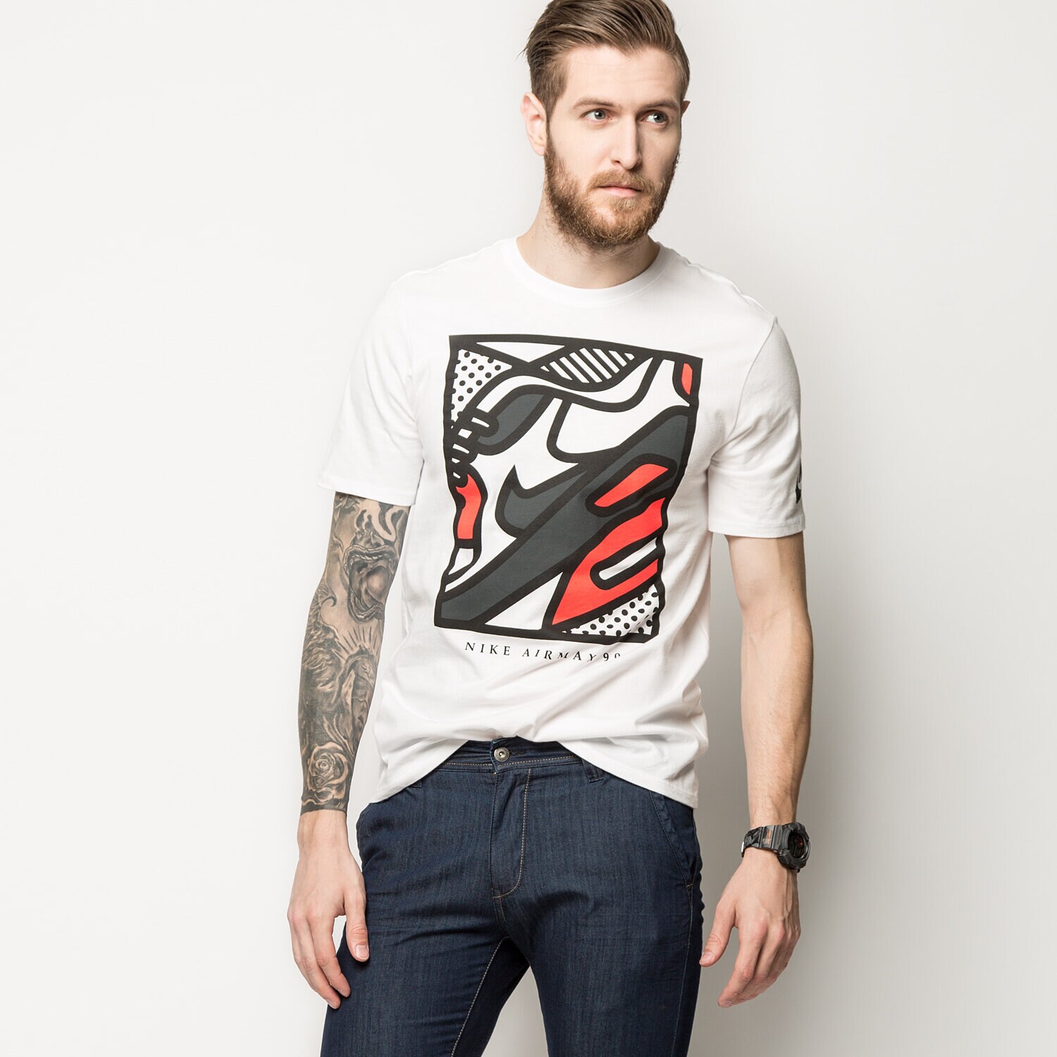 Herren T-Shirt NIKE T-SHIRT AM90 POP ART 829262100 Weiß