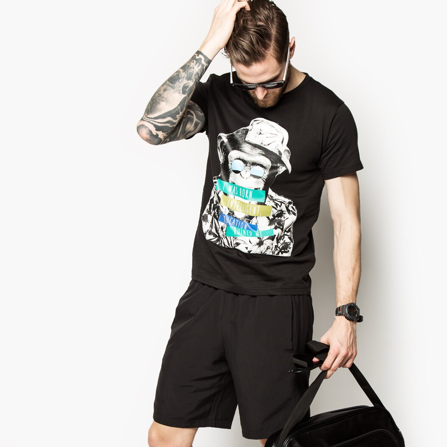 Herren T-Shirt CONFRONT T-SHIRT BANANA CF16TSMPR018 Schwarz