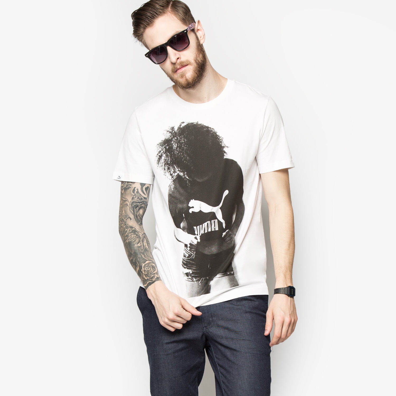 Herren T-Shirt PUMA T-SHIRT BRAND TEE 56913502 Weiß