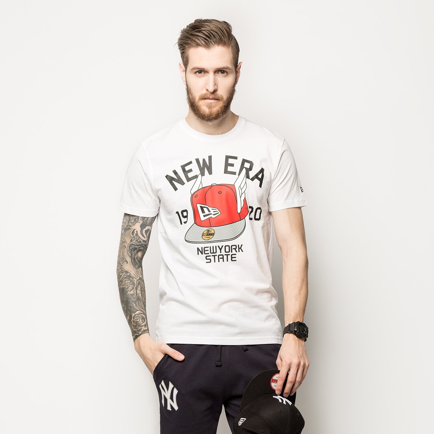 Herren T-Shirt NEW ERA T-SHIRT FLY CAP NE OPTIC WHT 11243140 Weiß