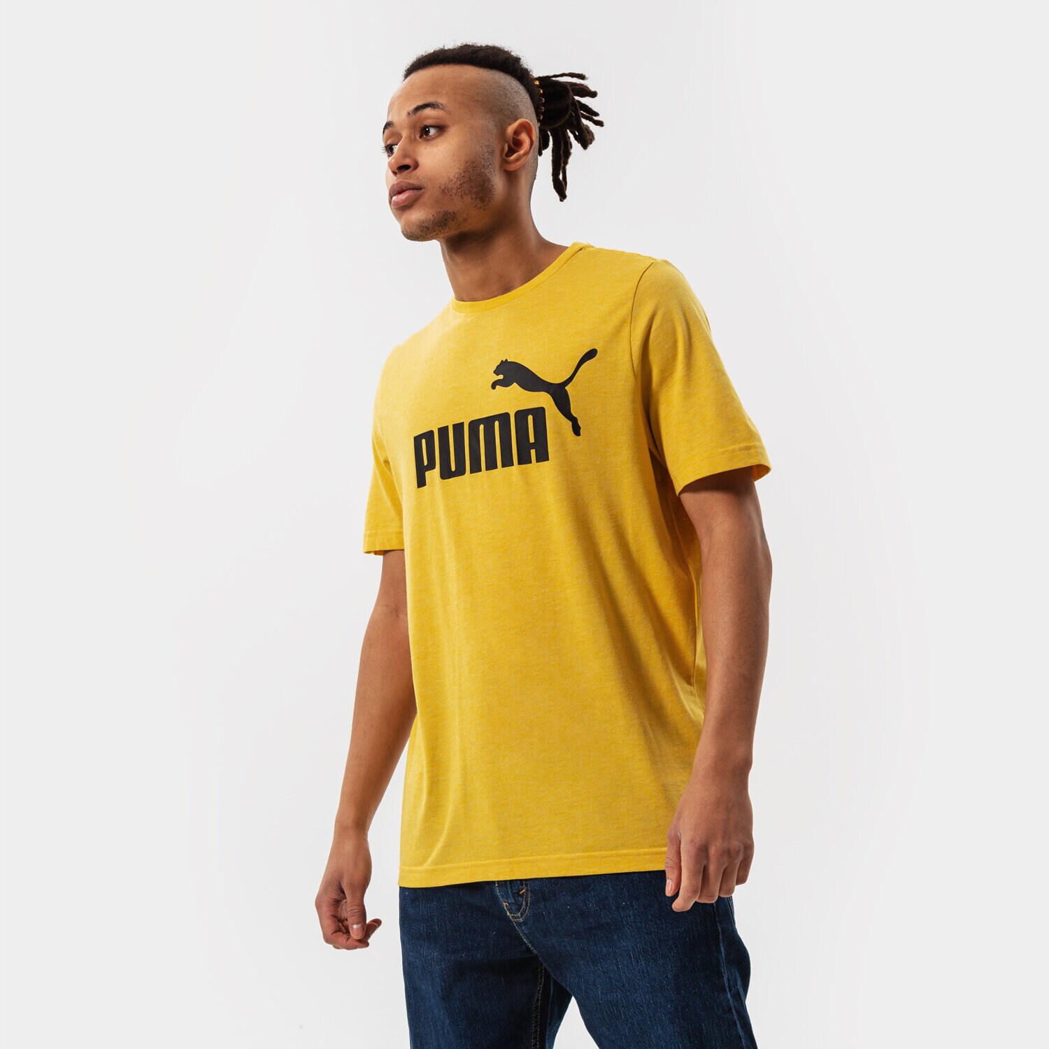 Herren T-Shirt PUMA T-SHIRT ESS HEATHER TEE 58673631 Gelb