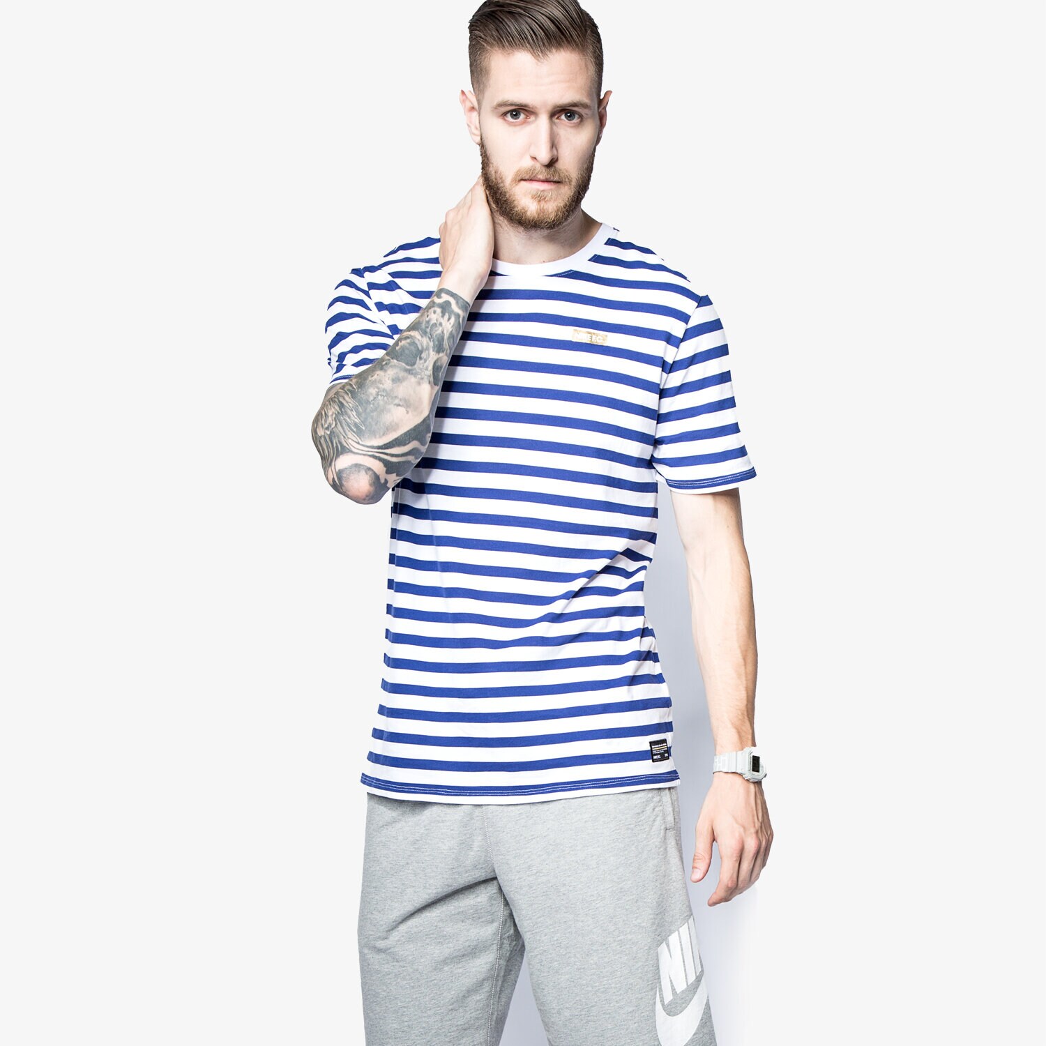 Herren T-Shirt NIKE T-SHIRT FC STRIPE TEE 789449100 Blau