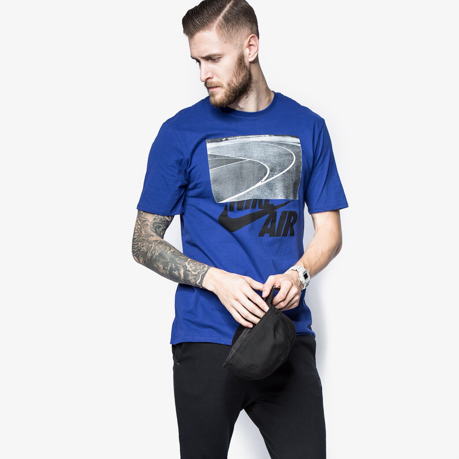 Herren T-Shirt NIKE T-SHIRT AIR SPLIT COURT 778428455 Blau