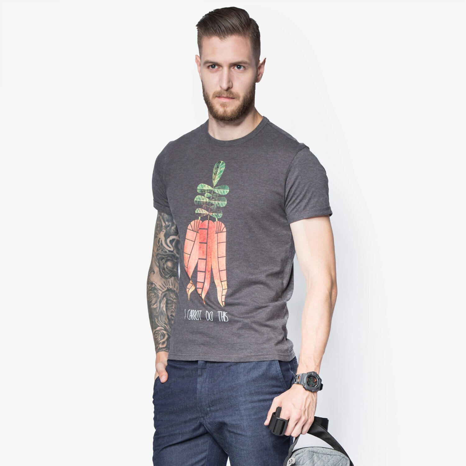 Herren T-Shirt CONFRONT T-SHIRT CARROT CF16TSM90001 Grau