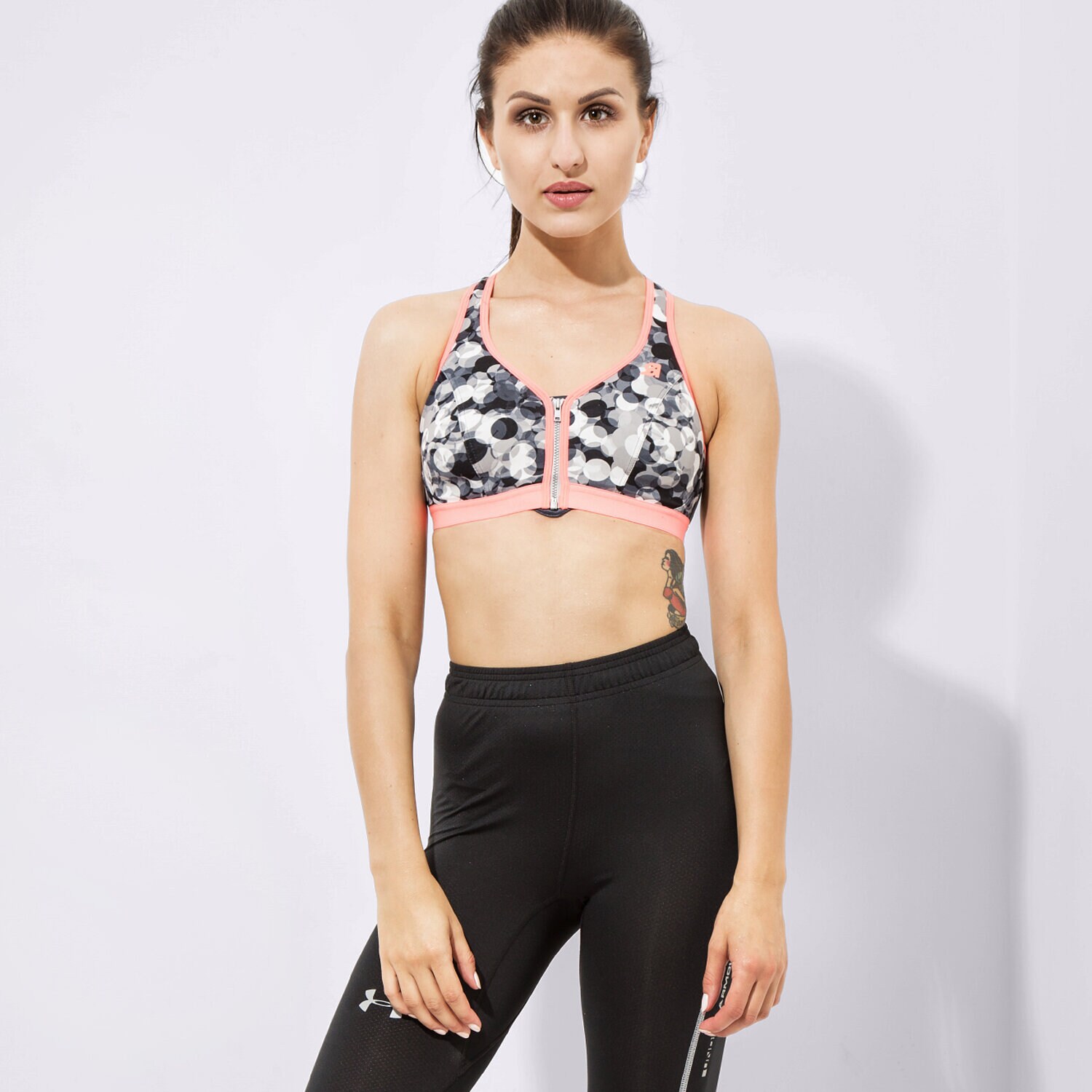 Damen T-Shirt SHOCK ABSORBER BRA ACTIVE ZIPP ED PLUNGE S00BW04N Grau
