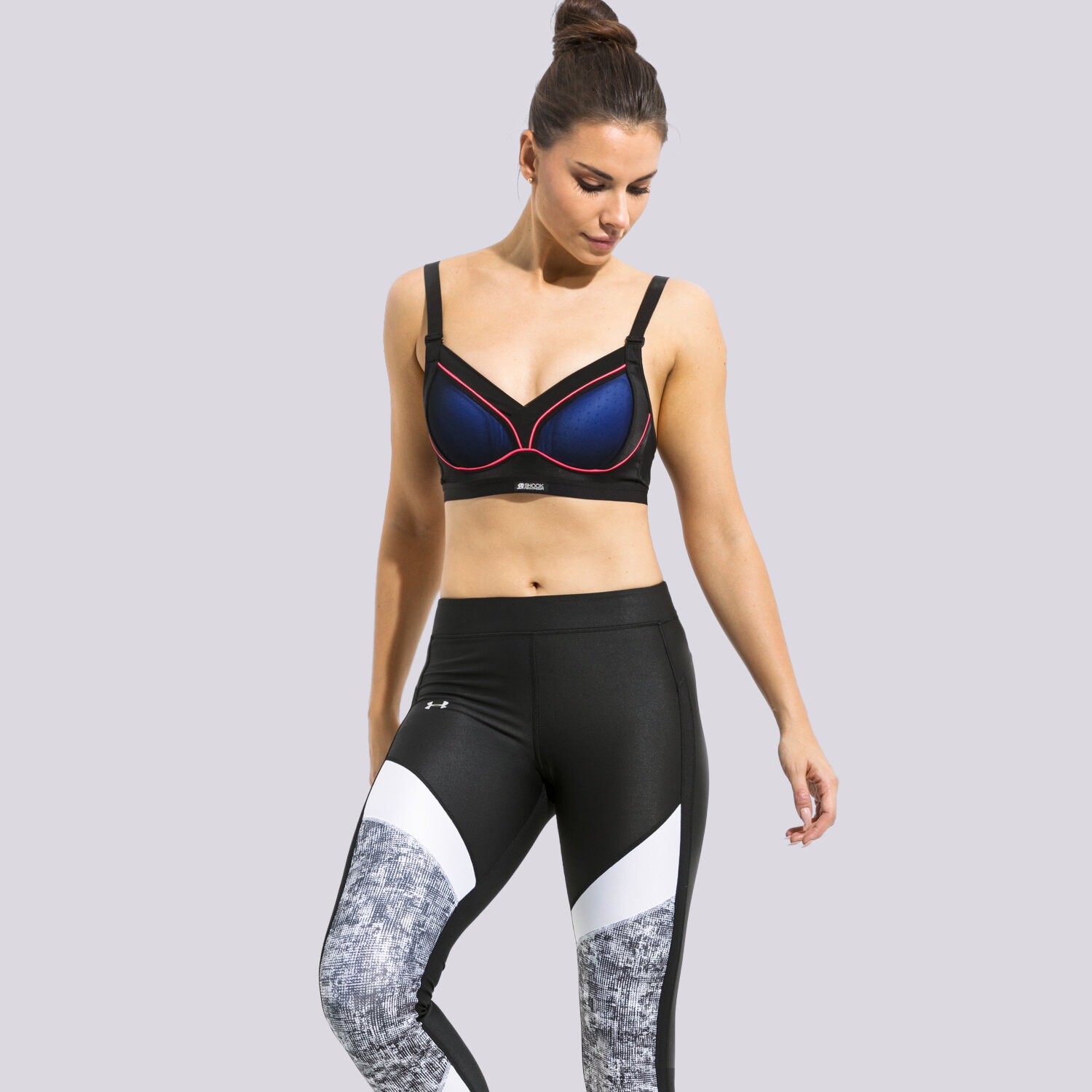 Damen T-Shirt SHOCK ABSORBER BRA PUSH UP S03Z6BLACKPURPLE Schwarz