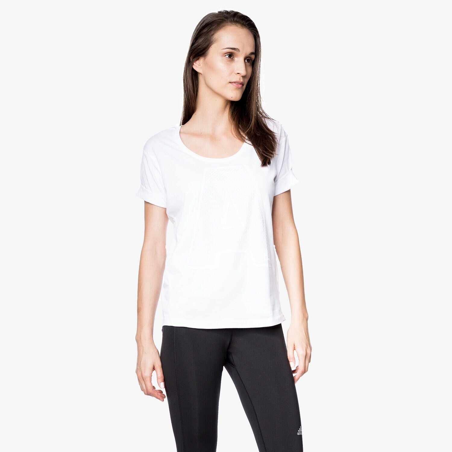 Damen T-Shirt ADIDAS T-SHIRT SS A LETTER AY4977 Weiß