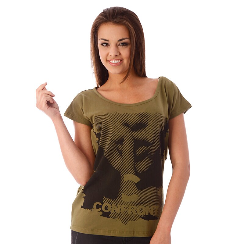 Damen T-Shirt T SHIRT CONFRONT NIL CF33TSD01001 Khaki