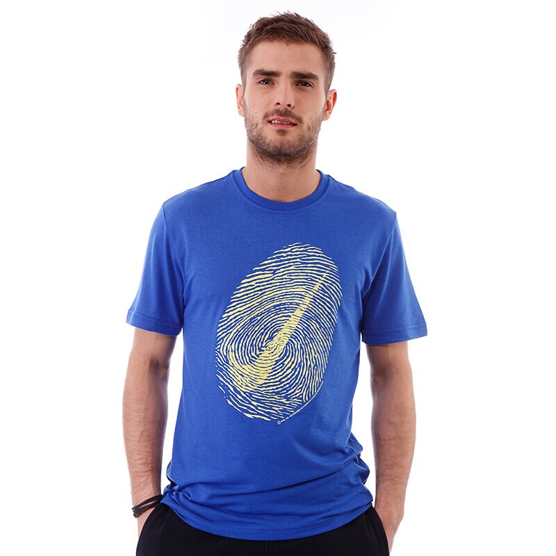 Herren T-Shirt T SHIRT NIKE SWOOSH PRINT 534359476 Blau