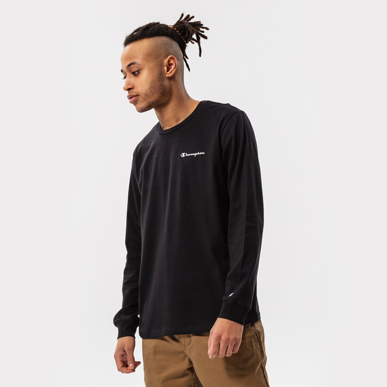 Herren T-Shirt CHAMPION T-SHIRT LONG SLEEVE T-SHIRT 217162KK001 Schwarz