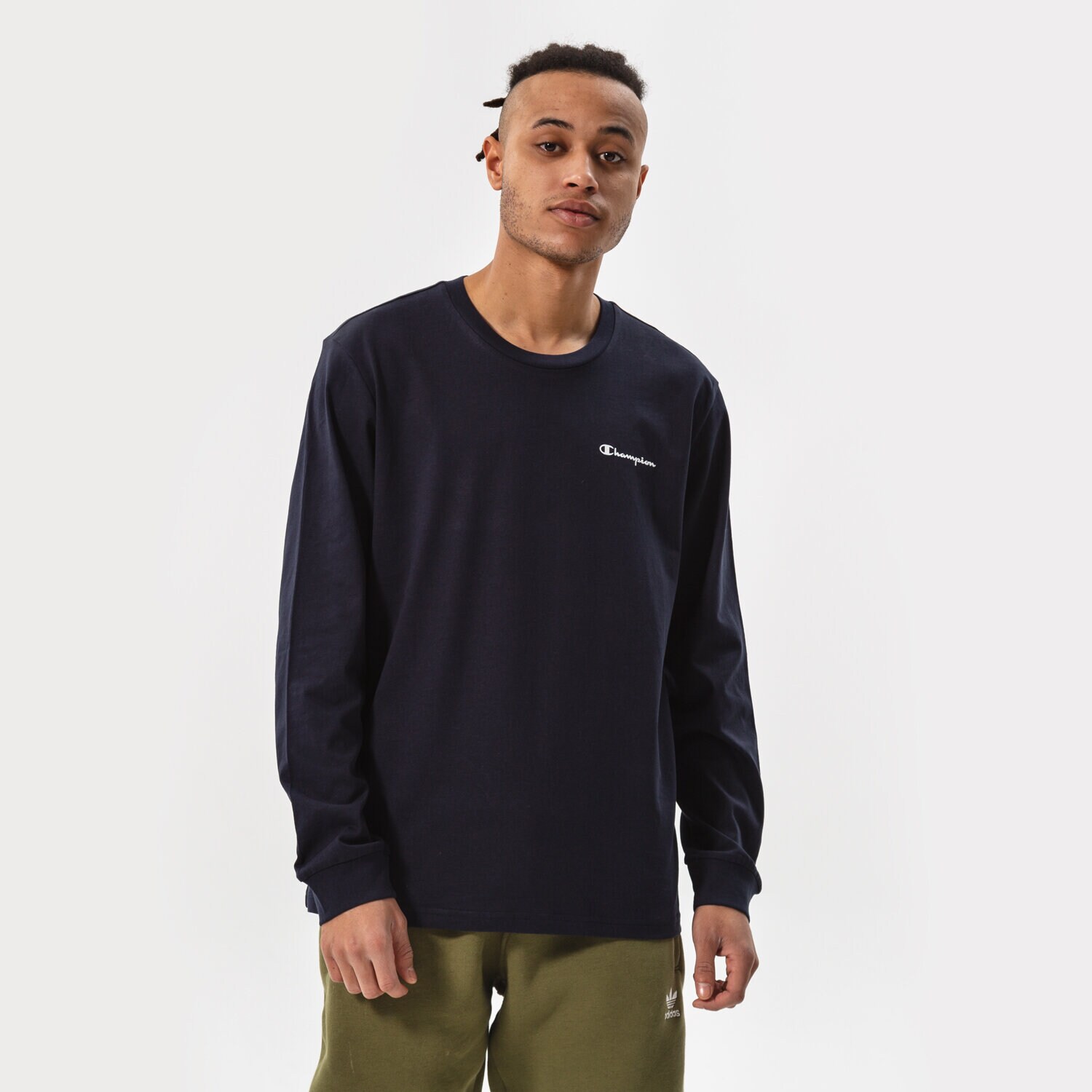 Herren T-Shirt CHAMPION T-SHIRT LONG SLEEVE T-SHIRT 217162BS501 Dunkelblau