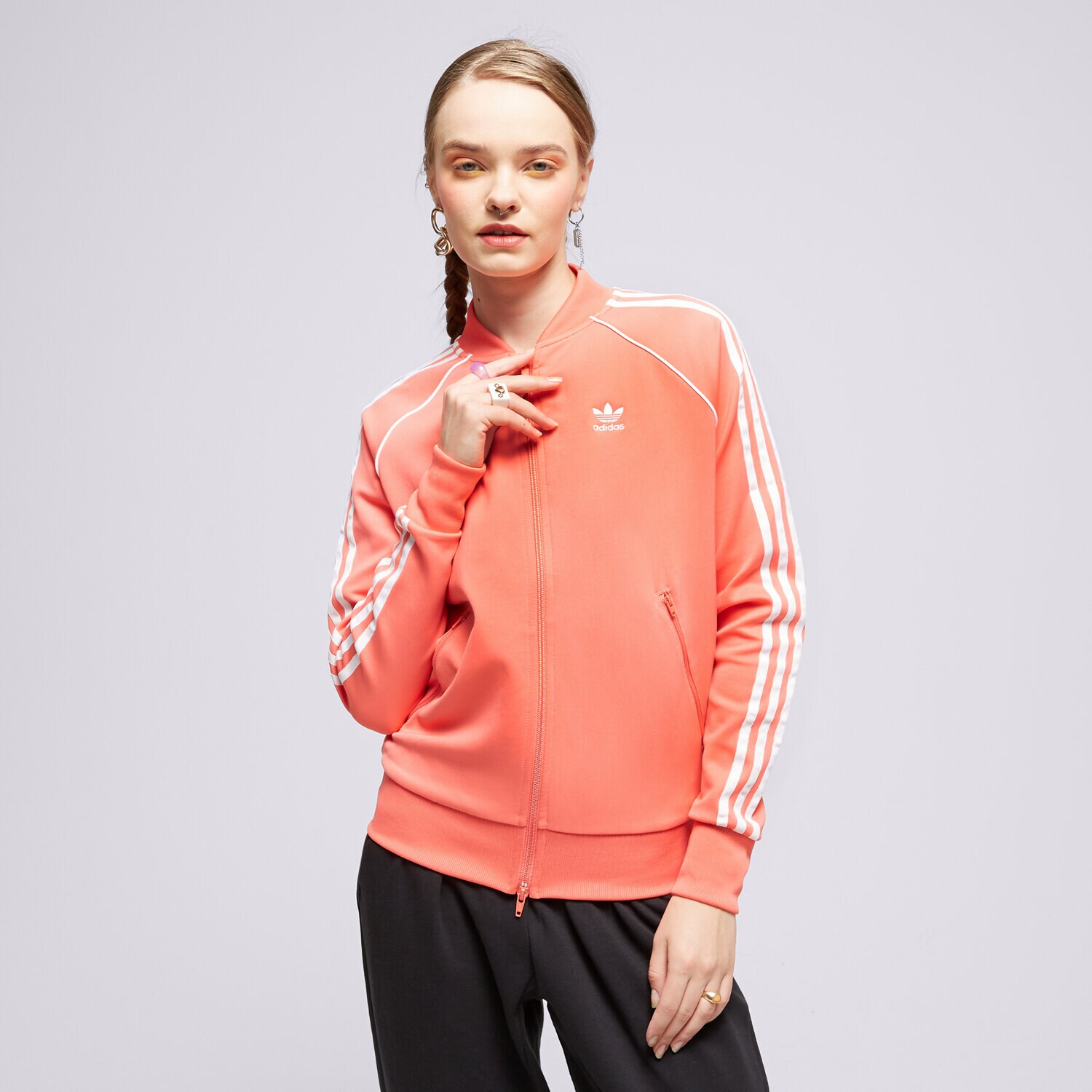 Damen ADIDAS SWEATSHIRT MIT REIßVERSCHLUSS   SST TRACKTOP PB HE9564 Orange