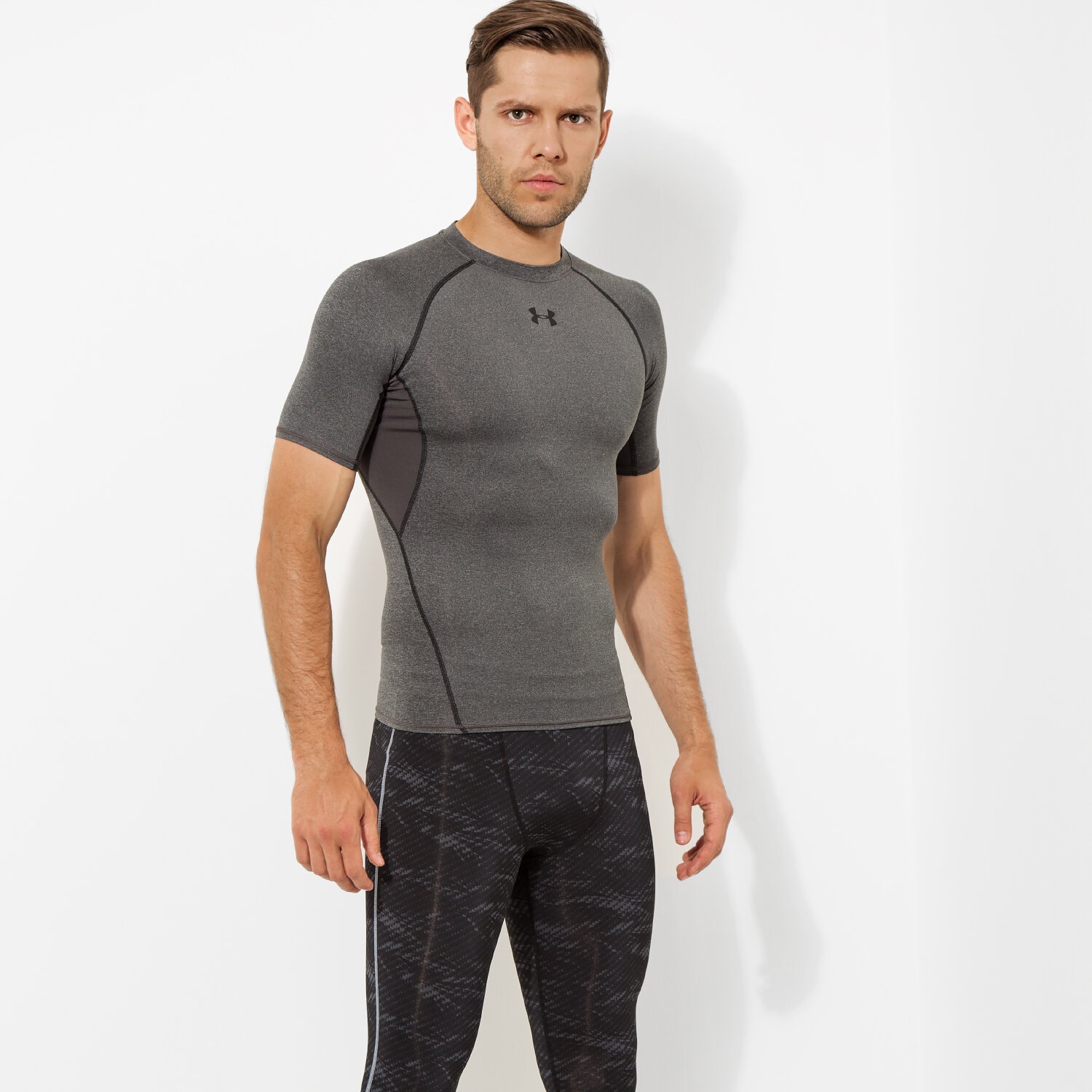 Herren T-Shirt UNDER ARMOUR T-SHIRT HEATGEAR COMPRESSION 1257468090 Grau
