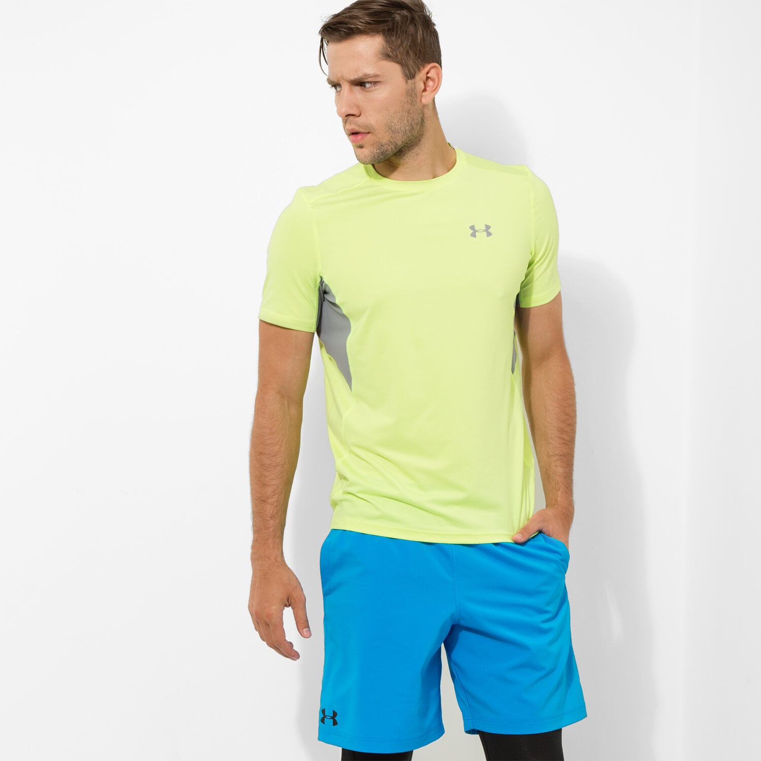 Herren T-Shirt UNDER ARMOUR T-SHIRT COLSWITC RUN 1271844786 Gelb
