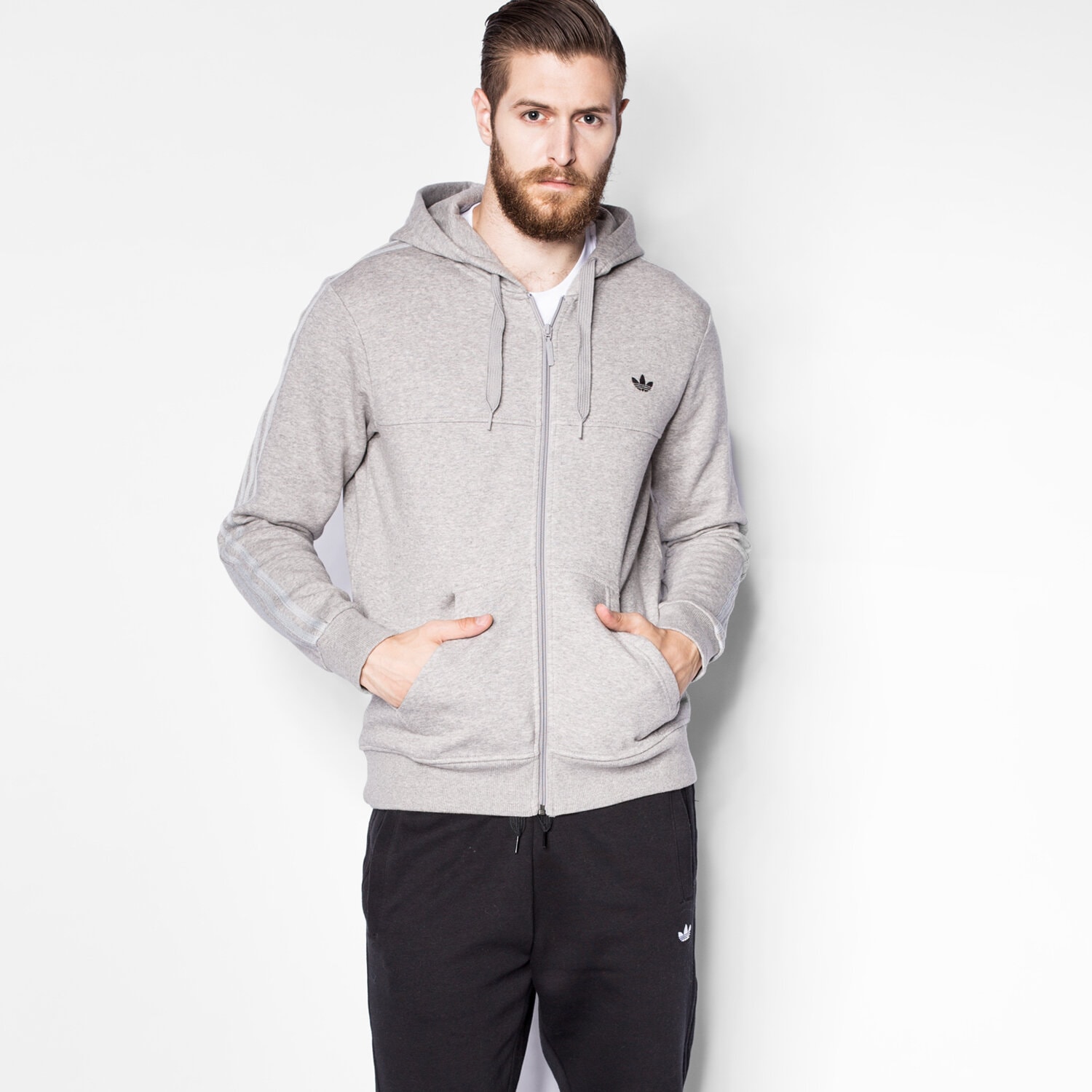 Herren ADIDAS SWEATSHIRT CLASSIC TRFL FZ AZ1121 Grau