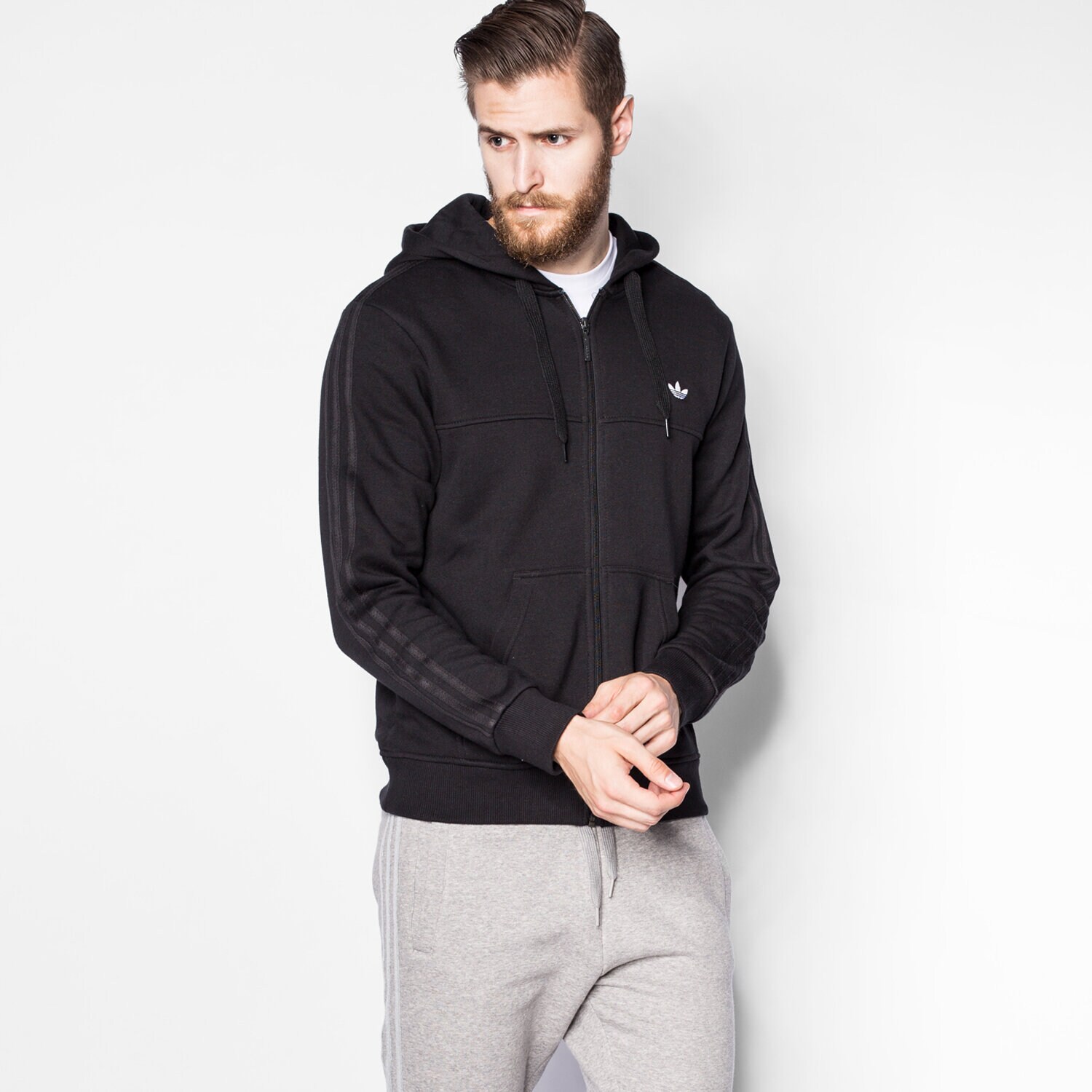 Herren ADIDAS SWEATSHIRT CLASSIC TRFL FZ AZ1123 Schwarz