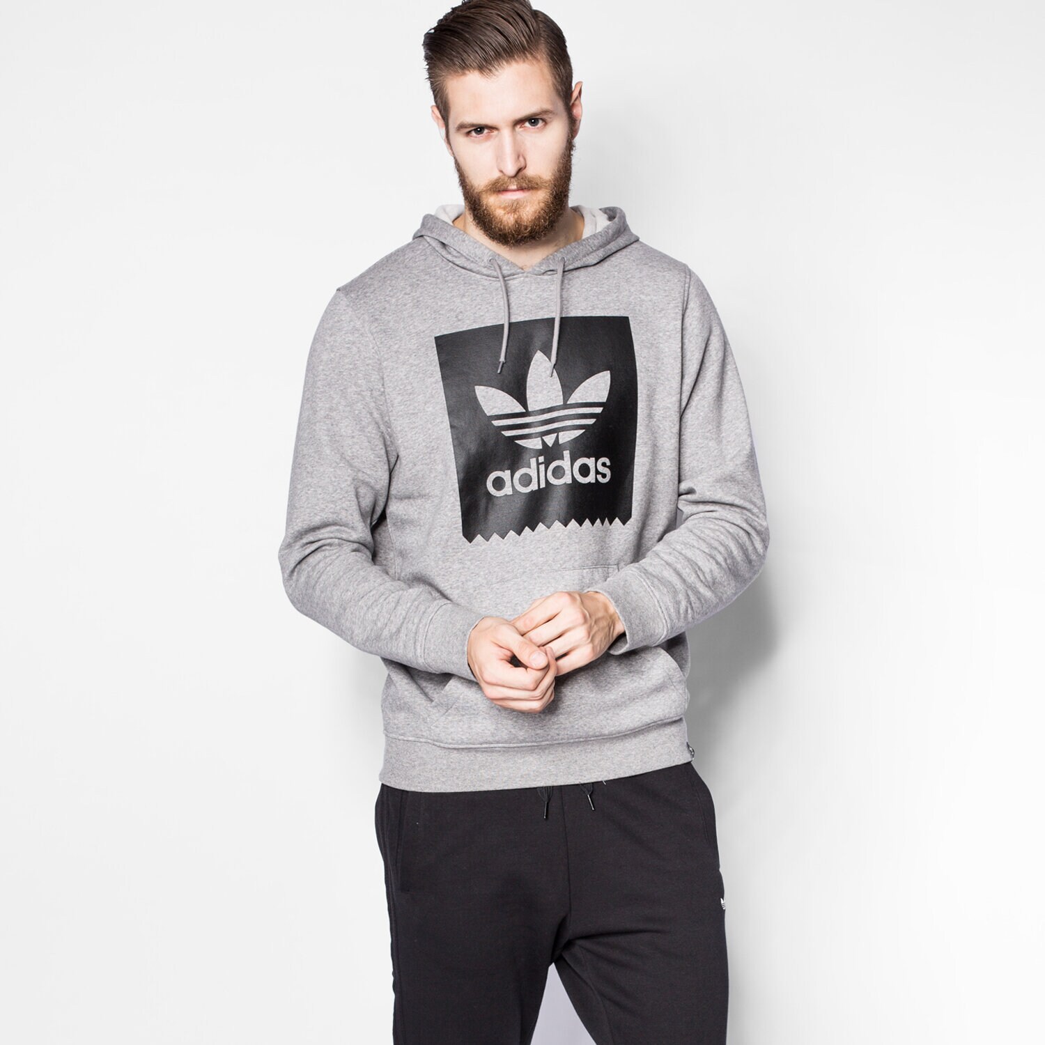 Herren ADIDAS SWEATSHIRT BLKBRD BASIC HD AY8886 Grau