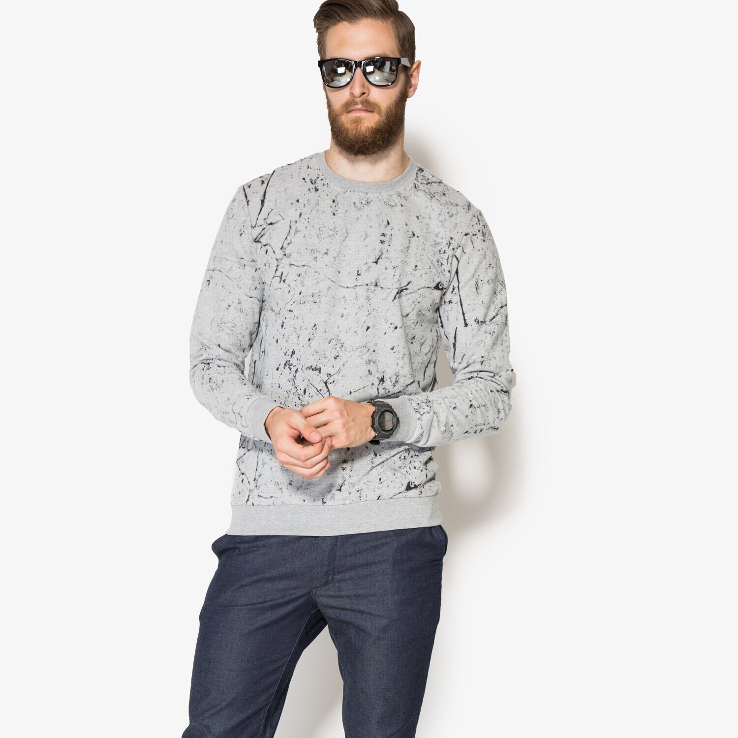 Herren CONFRONT SWEATSHIRT QUARTZ CF36BLM09001 Grau