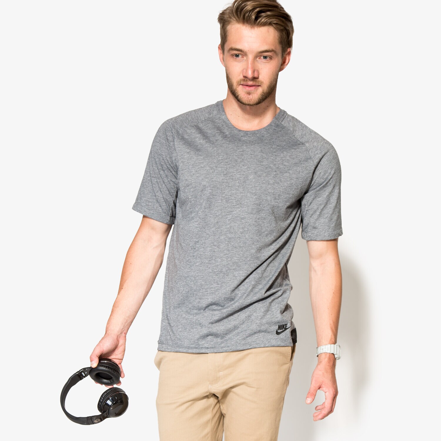 Herren T-Shirt NIKE T-SHIRT M NSW BND TOP KNT 805122091 Grau