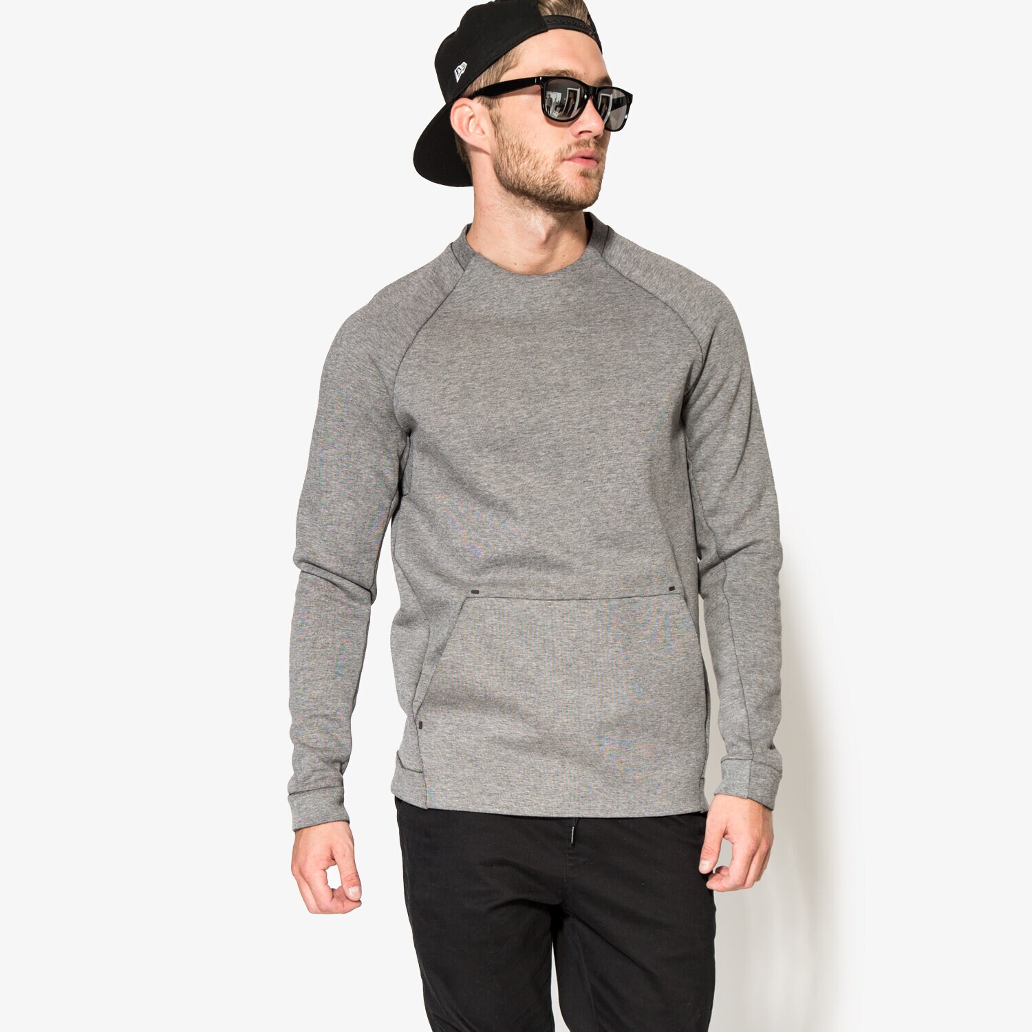 Herren NIKE SWEATSHIRT M NSW TCH FLC CRW 805140091 Grau