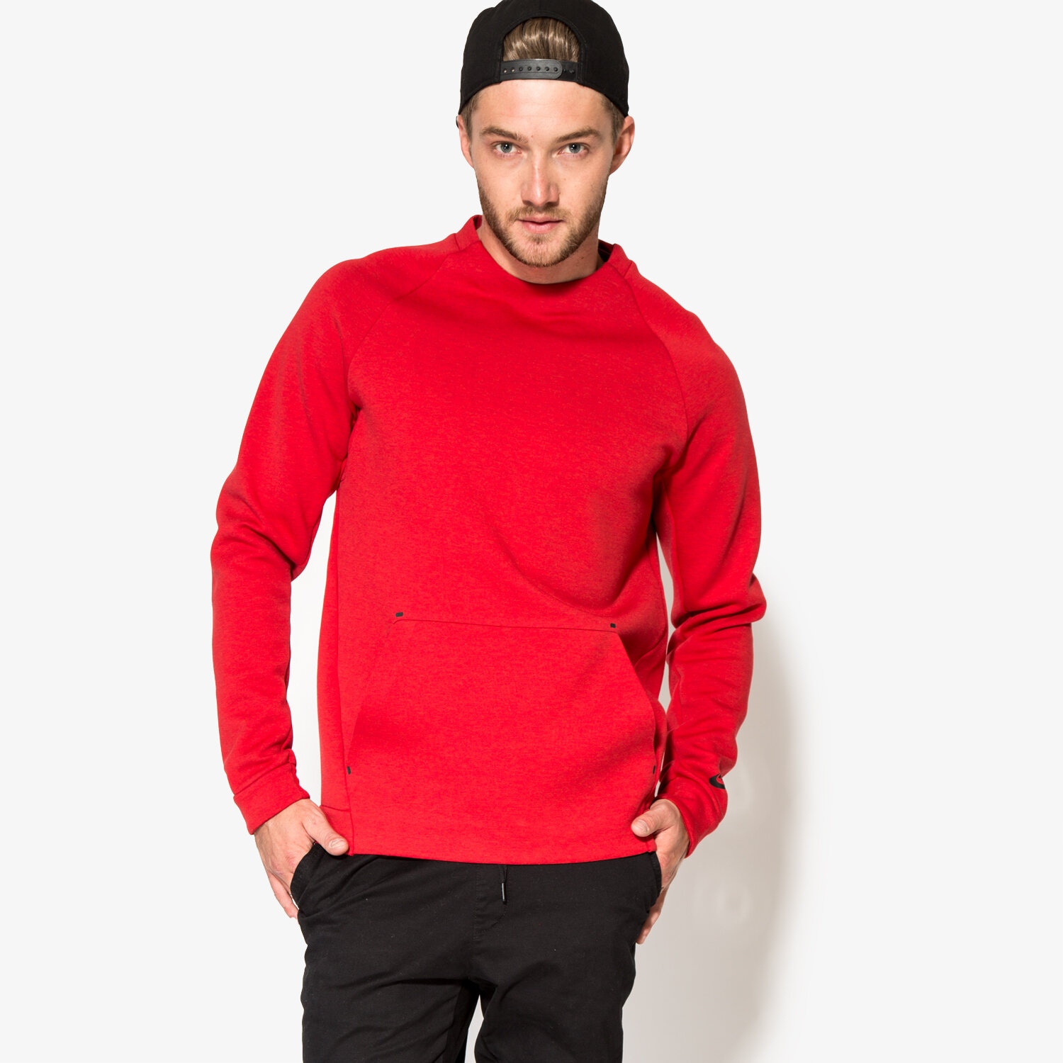 Herren NIKE SWEATSHIRT M NSW TCH FLC CRW 805140654 Rot