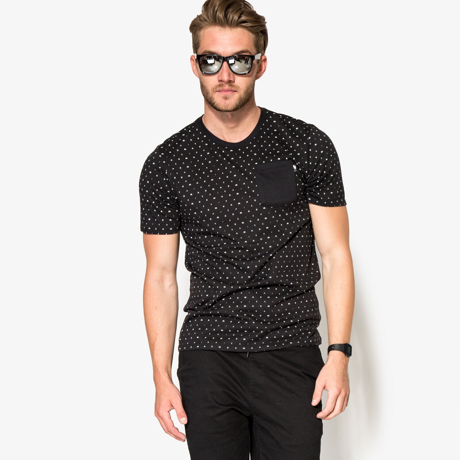 Herren T-Shirt NIKE T-SHIRT AIRMAX AOP 805222010 Schwarz