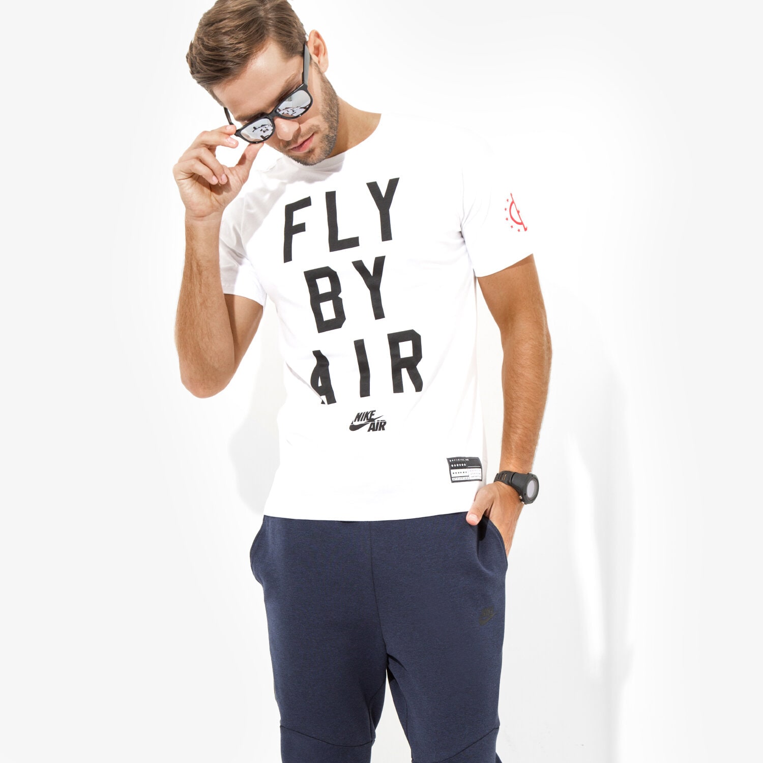 Herren T-Shirt NIKE T-SHIRT AIR FLY BY TEE 822648100 Weiß